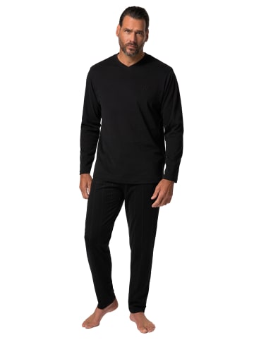 JP1880 Langer Schlafanzug in schwarz