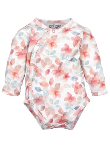 Nini Body Langarm Floral in grün weiß apricot