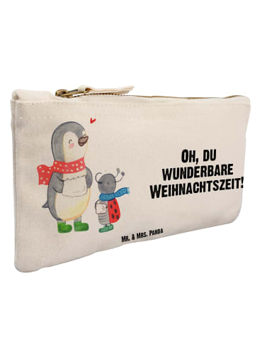 Mr. & Mrs. Panda Schminktasche Smörle Winterzeit mit Spruch in Weiß