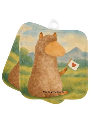 Potholder Alpaka Fahne Design ohne Spruch in Weiß