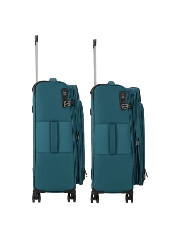 D&N Travel Line 9504 4 Rollen Kofferset 3-teilig mit Dehnfalte in petrol