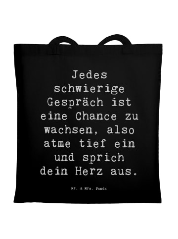 Mr. & Mrs. Panda Tote Bag Spruch Ein schwieriges Gespräch führen... in Schwarz