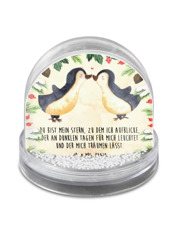 Mr. & Mrs. Panda Schneekugel Pinguin Liebe mit Spruch in Naturpapier