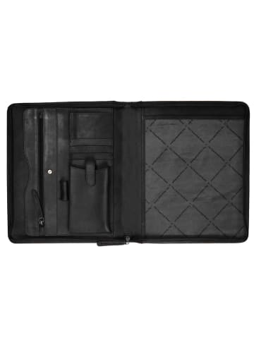 The Chesterfield Brand Wax Pull Up Schreibmappe Leder 22 cm schwarz