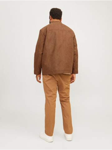 JACK & JONES PLUS Kunstlederjacke in Cognac