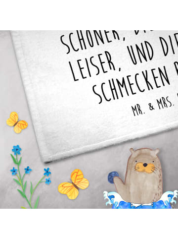 Mr. & Mrs. Panda Handtuch Avocado Tanzen mit Spruch in Weiß