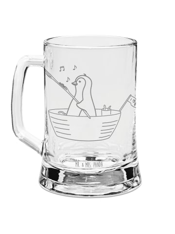 Mr. & Mrs. Panda Maßkrug Pinguin Angelboot ohne Spruch in Transparent