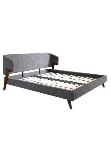 Angel Cerdá Bett 7173 in Grau / Walnuss – (B)211 x (H)220 x (T)95 cm