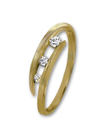 GoldDream Goldring 333 Gelbgold - 8 Karat, 3er Zirkonia Größe 56 (17,8)