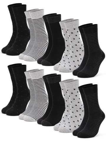 Occulto 10er Pack Muster Socken Milka in Schwarz