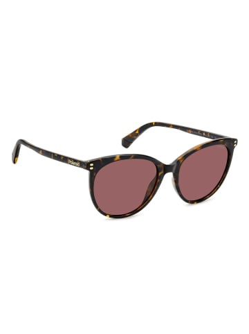 Polaroid Frauen Sonnenbrille Katzenaugen Braun