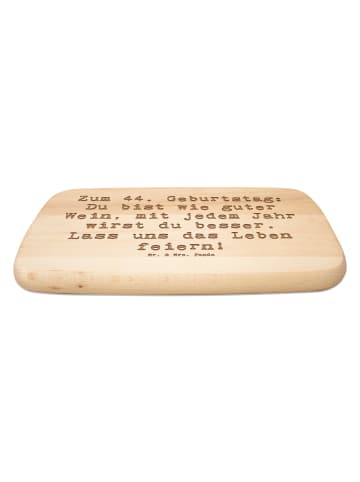 Mr. & Mrs. Panda Frühstücksbrett Spruch 44. Geburtstag mit Spruch in Transparent