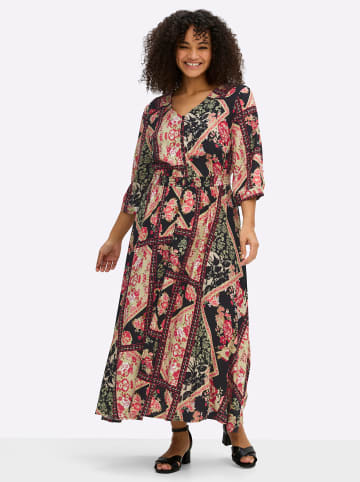 sheego by Joe Browns Kleid in schwarz-kirsche-gemustert