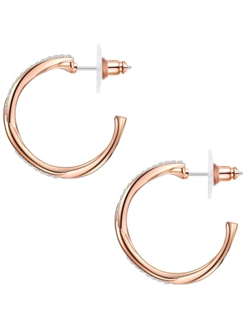 Lulu & Jane Creolen aus Metall-Legierung mit Glaskristall in roségold