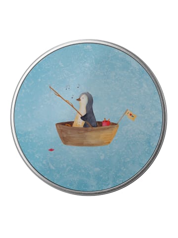 Mr. & Mrs. Panda Blechdose rund Pinguin Angelboot ohne Spruch in Eisblau