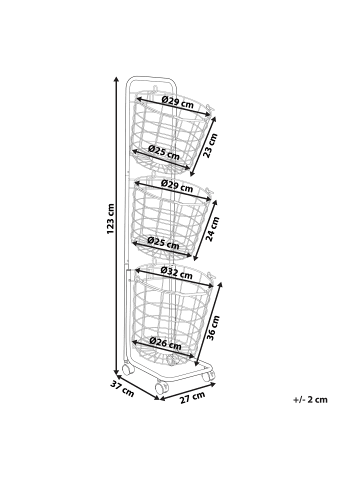 Beliani Bad-Kleinaufbewahrung AYAPAL in Weiß - (W) 37 x (H) 123 x (L) 27 cm