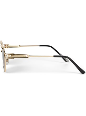 styleBREAKER Panto Sonnenbrille in Gold / Braun Verlauf