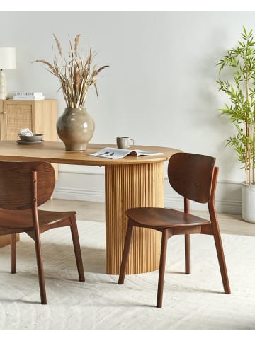 Beliani 2er-Set Esszimmerstuhl OVERLY in Braun