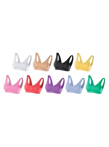 SLIMmaxx Super-BH 9er-Set 36/38 (M) beige/gelb/hellblau/lila/rosa/rot/sz/smaragd/ws Bunt