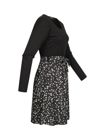 Cloud5ive Cloud5ive Cloud5ive Langarm Ribbed Kleid mit Bindegürtel Animal Print in black