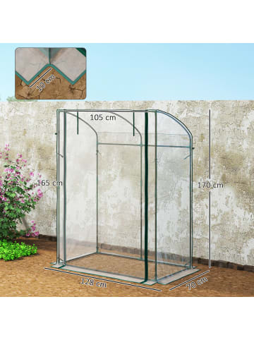 Outsunny Gewächshaus in Transparent 128L x 70B x 170H cm