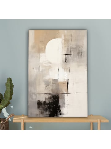 MuchoWow Poster mit Leiste Abstrakte Kunst weiß schwarz  (BxH)