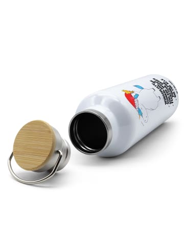 Mr. & Mrs. Panda Thermosflasche Einhorn Weihnachtsmann mit Spruch in Weiß