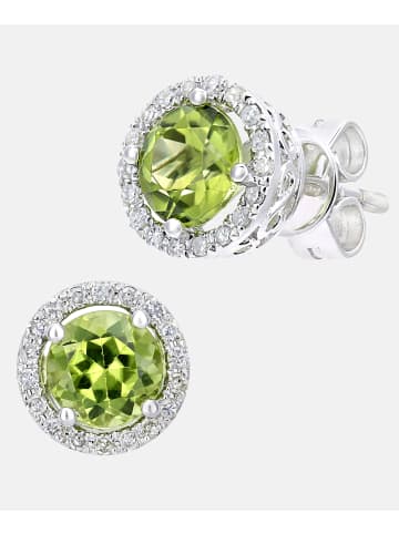 Diamant L'éternel Ohrstecker aus 375 Weißgold mit Diamant mit Peridot