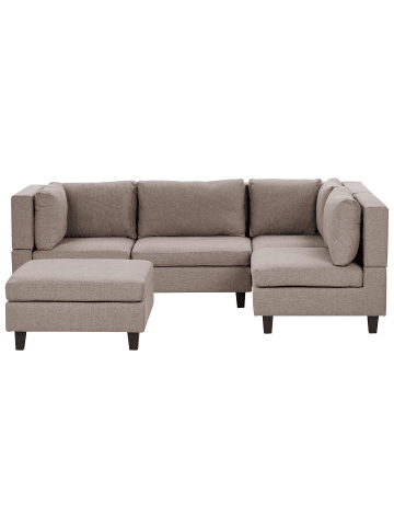 Beliani 5-tlg Ecksofa UNSTAD in Braun/Schwarz linksseitig