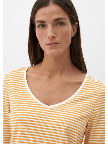 s.Oliver T-Shirt langarm in Weiß-gelb