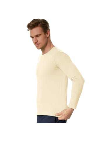 tectake Einfarbiges Langarm-Shirt für Männer, beige