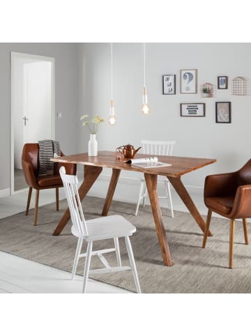 home24 home24 Esszimmerstuhl 2er-Set im skandinavischen Stil in Weiß
