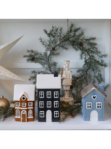 Chic Antique Lichthaus CHARCOAL Grau CHAMONIX Haus für Teelicht 25 cm