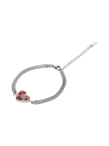 IZIA Women Multi-Chain Bracelet in Silver Multicolor