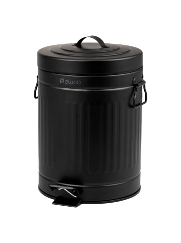 eluno Kosmetikeimer VINTAGE, Treteimer 5 Liter Fassungsvermögen aus schwarzem Metall