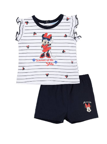 Disney Minnie Mouse 2tlg. Outfit: Sommer-Set T-Shirt und Short in Dunkel-Blau