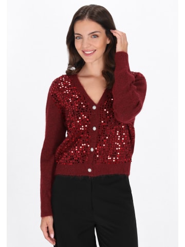 Usha Women Cardigan in burgundy