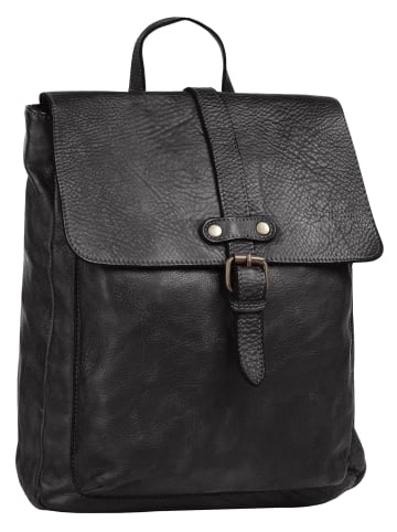 Samantha Look Rucksack echt Leder in schwarz
