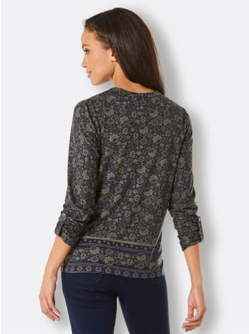 creation L Lyocell-Shirt in khaki-marine-bedruckt