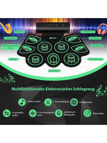 COSTWAY 9 Pads E-Drum in Schwarz