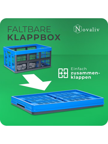 Novaliv Novaliv Klappbox 45l Blau 4er Set - Faltbare Korbbox mit praktischen T in blau