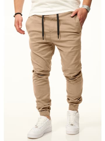 DAILY COTTON Chinohose - als Jogger Jeans Freizeithose mit Gummibund in Beige