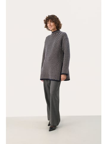 PART TWO Strickpullover LeanaPW Oversize fit in Navy Jacquard