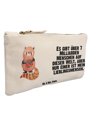 Mr. & Mrs. Panda Kosmetiktäschchen Roter Panda mit Spruch in Weiß