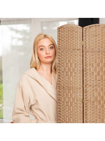 relaxdays Paravent in Natur - (B)160 x (H)241 cm