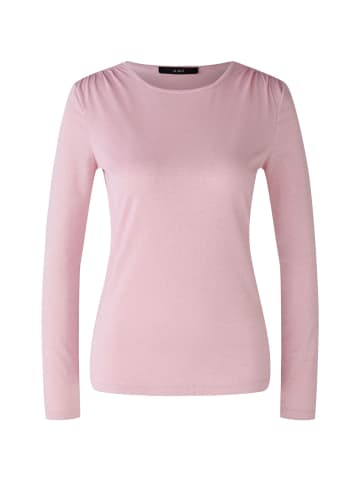 Oui Langarmshirt Viskose-Glanzmischung in rose