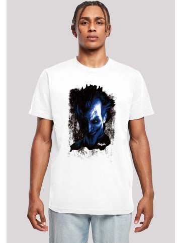 F4NT4STIC T-Shirt DC Comics Batman Arkham Asylum Joker Face Texture in weiß