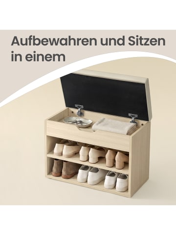 VASAGLE Schuhbank Custos in Natur, Beige - (B)30 x (H)44 x (T)60 cm