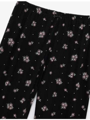 KOTON SCHLAFANZUG-STRICKHOSEN in Schwarz Gemustert