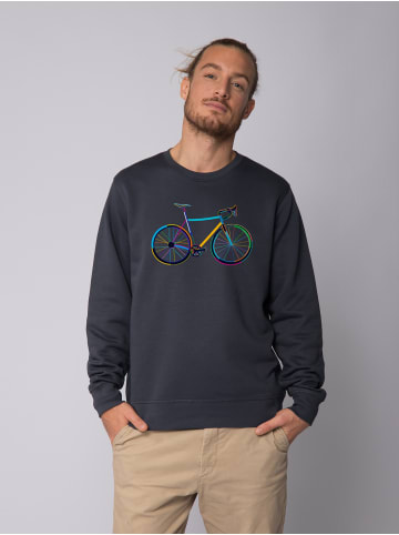 wat? Apparel Sweatshirt Fahrrad by night in India Ink Grey